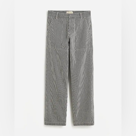 NWOT Madewell Men's Striped Baggy Surplus Pants in Black and White Stripe 28x30